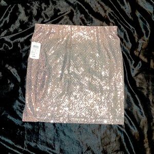 Pink sparkle mini skirt